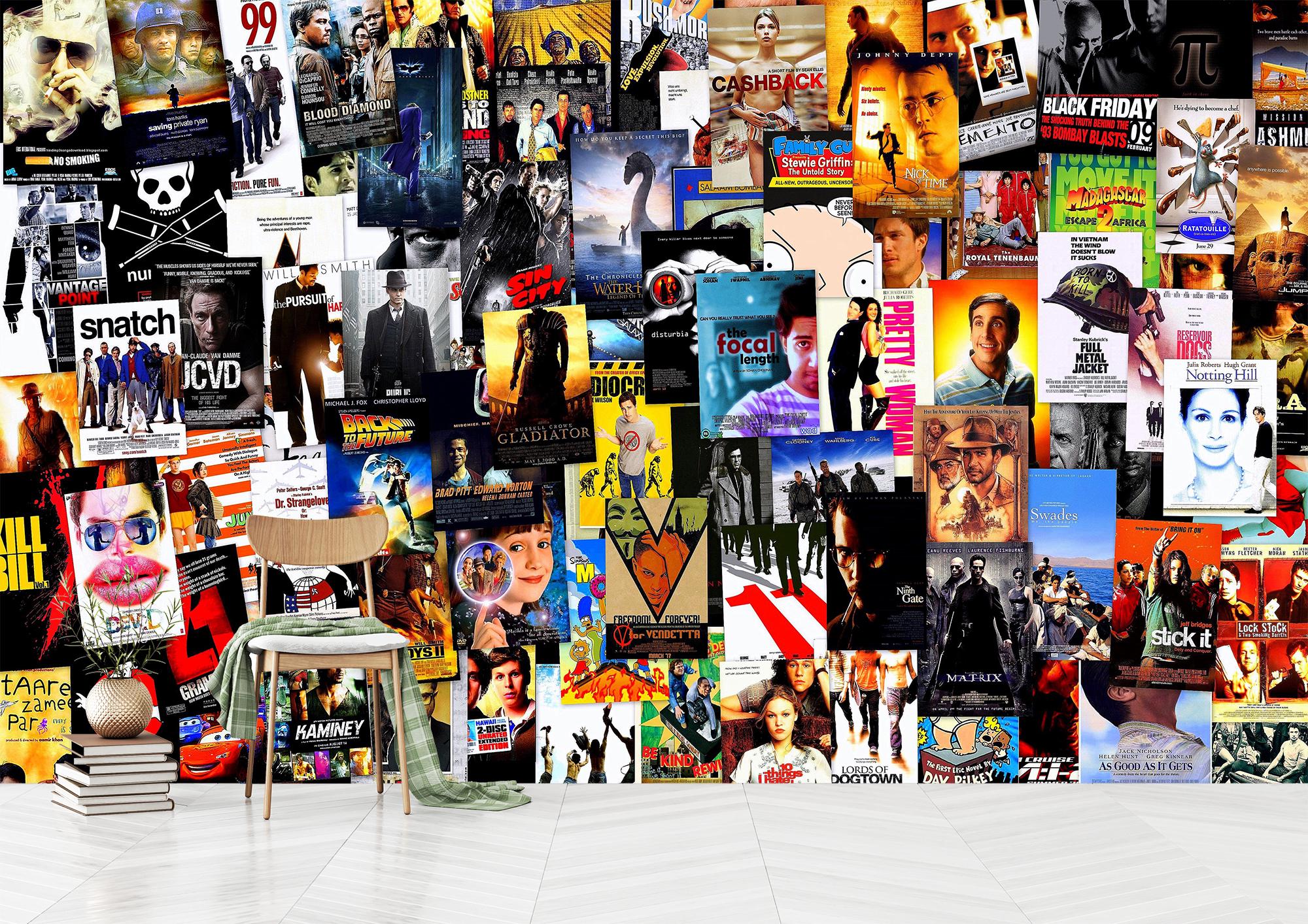 Mixed Movie Posters Wallpaper Peel And Stick, Vintage Movie Posters, Historical Movie Posters, Self Adhesive, Peel And Stick, Non Woven