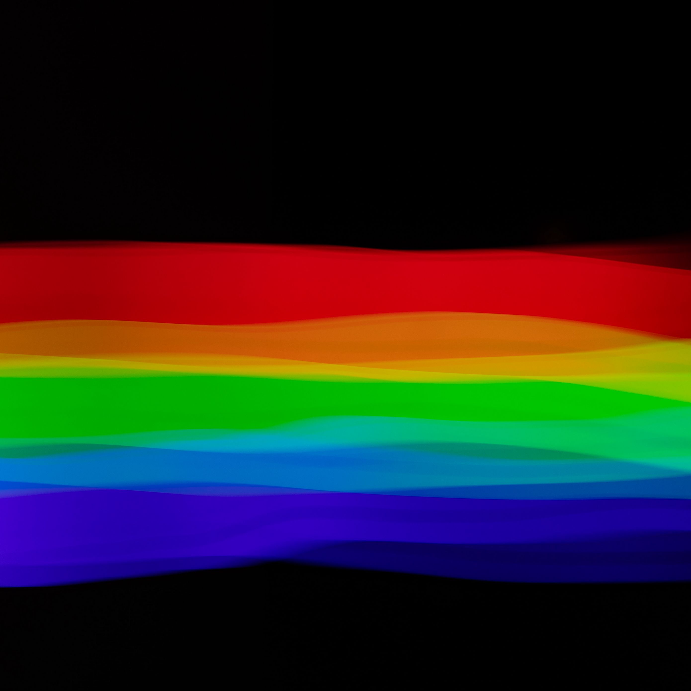 Download wallpaper 2780x2780 rainbow, lines, colorful, black ipad air, ipad air 2, ipad 3, ipad 4, ipad mini 2, ipad mini 3, ipad mini 4, ipad pro 9.7 for parallax HD background