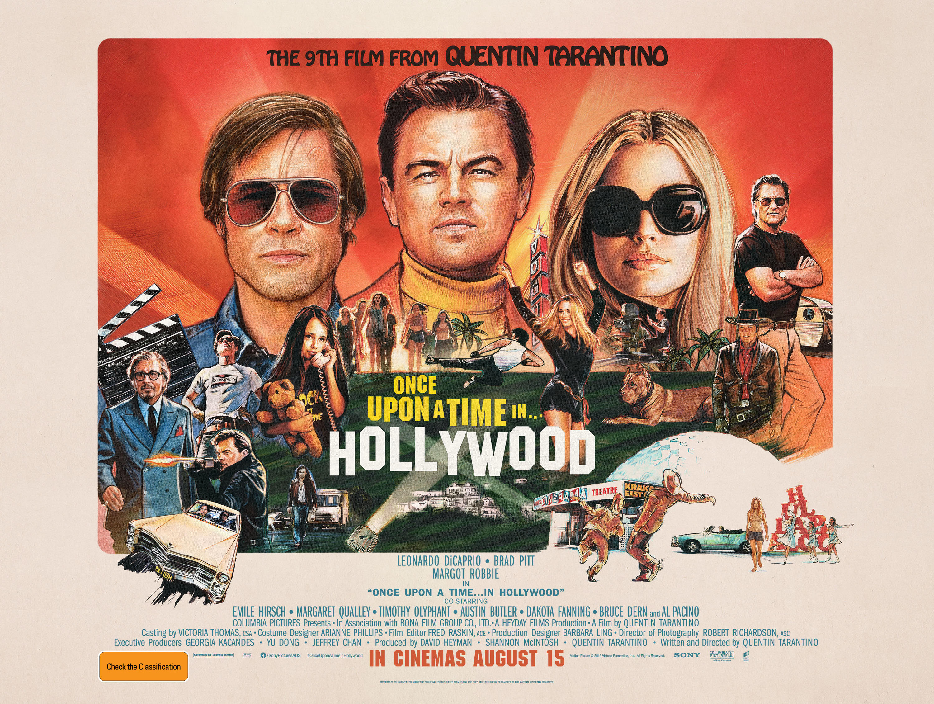 Download Margot Robbie Leonardo Dicaprio Brad Pitt Movie Once Upon A Time In Hollywood HD Wallpaper
