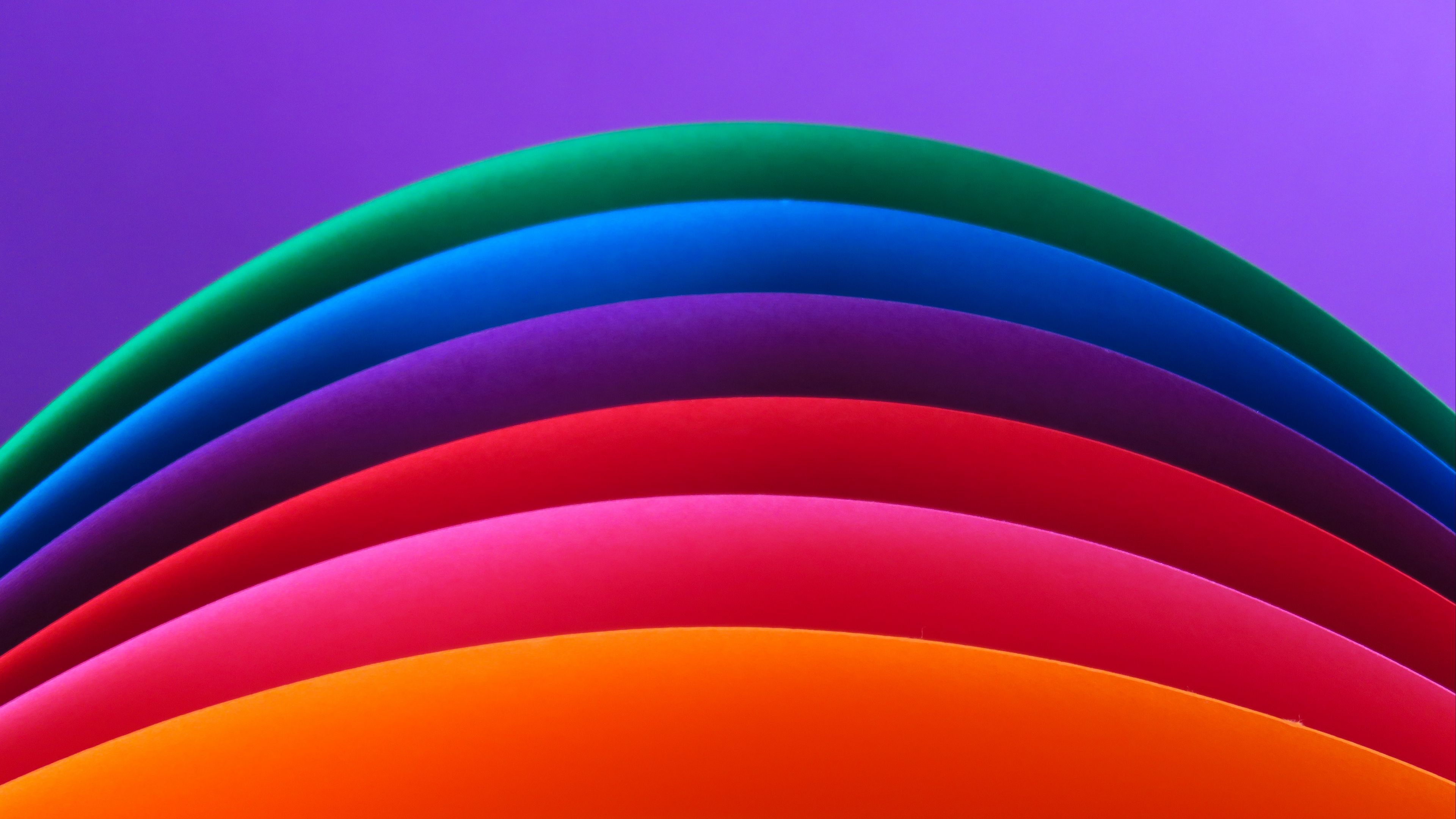 Download wallpaper 3840x2160 lines, rainbow, multicolored, curved 4k uhd 16:9 HD background