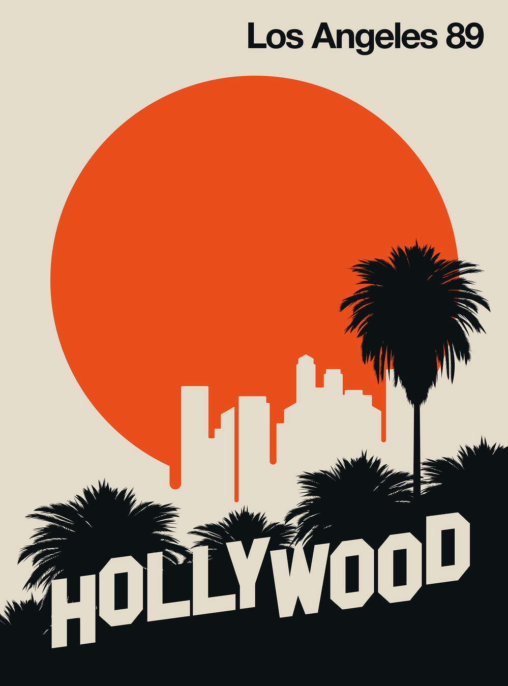Photo wallpaper Hollywood in retro poster look
