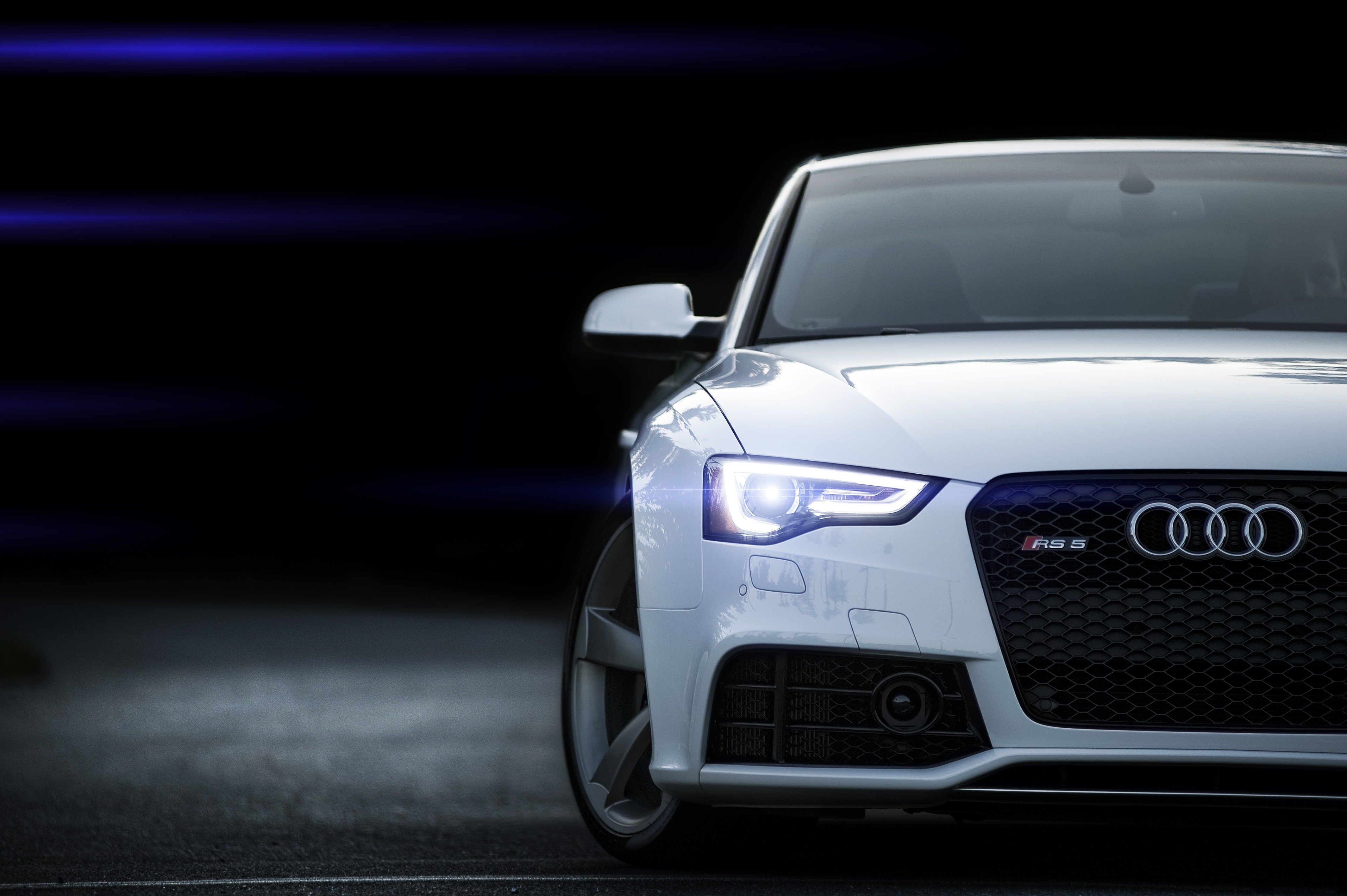 Neon lights white Audi RS5 Desktop wallpaper 1600x1200
