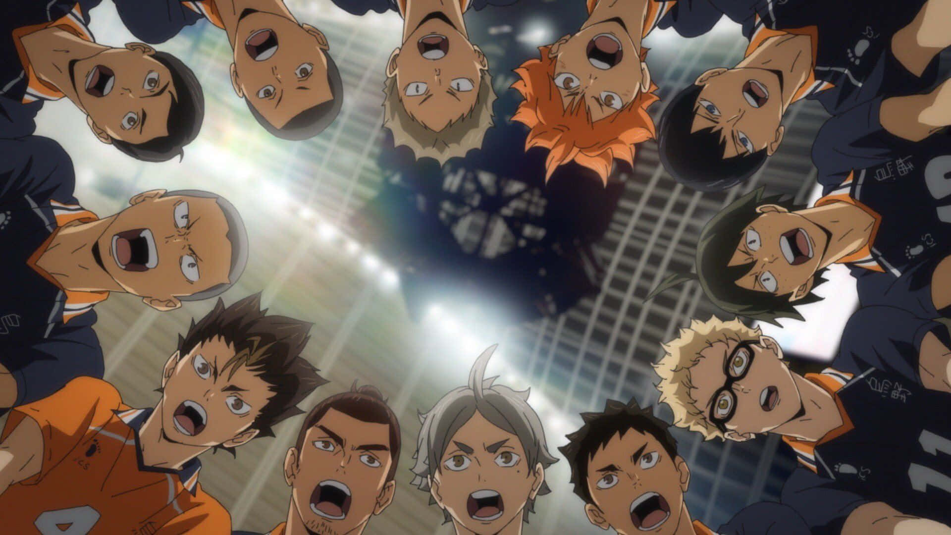 Download Get Ready to Play with the Haikyuu Laptop Wallpaper
