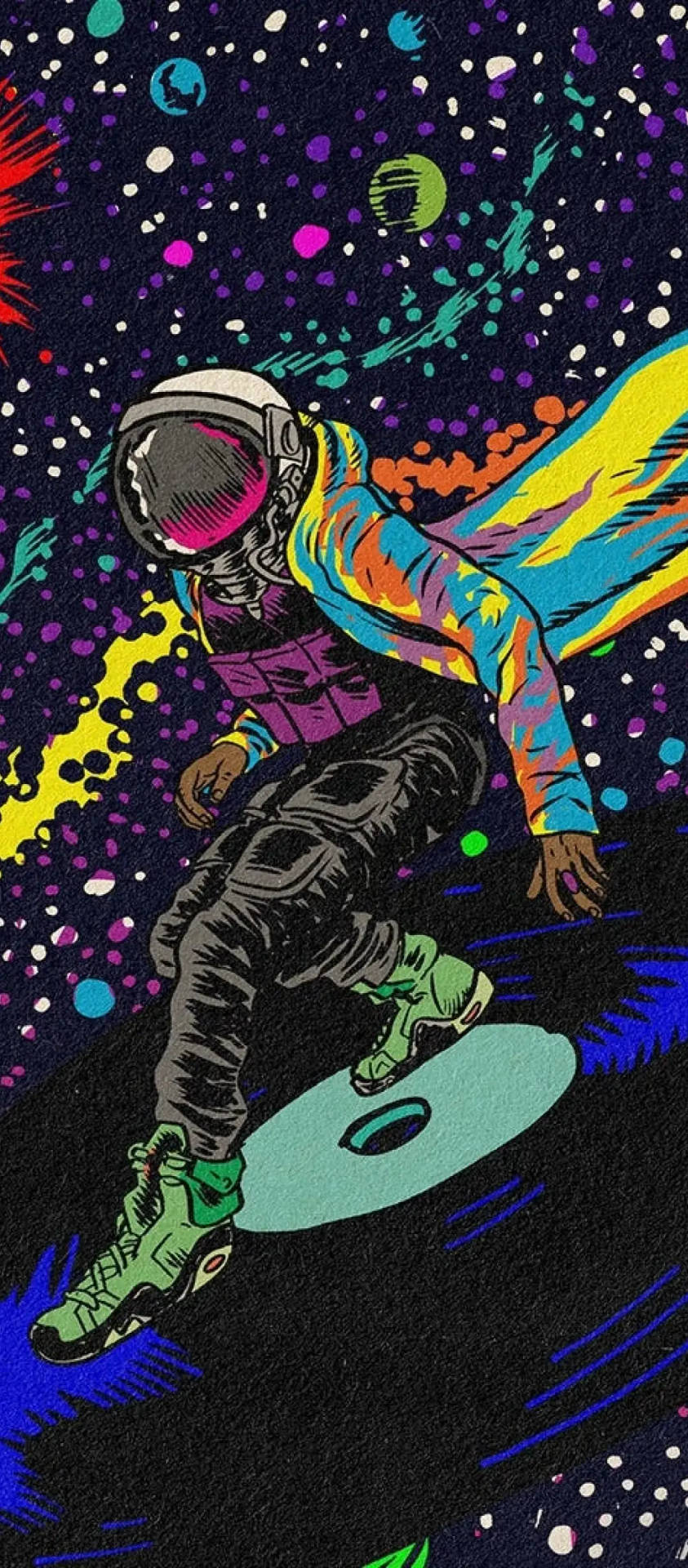 Download Vibey Disco Spaceman Wallpaper