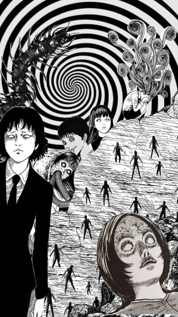 #moodboard #aesthetic #collage #junjiito # uzumaki #gyo #tomie #manga #anime. Japanese horror