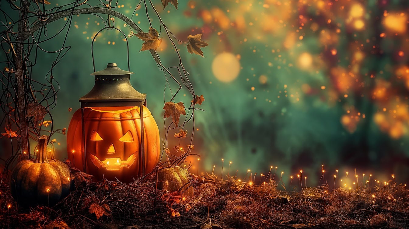 Free picture: A magical Halloween pumpkin lantern with a candle inside