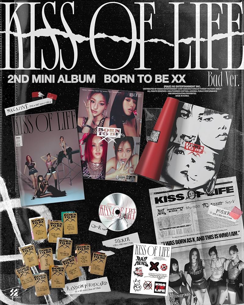 KISS OF LIFE, NATTY, BELLE, JULIE, HANEUL of Life Born to be XX 2nd Mini Album Random Version CD 150p Magazine 1ea Sticker 2p