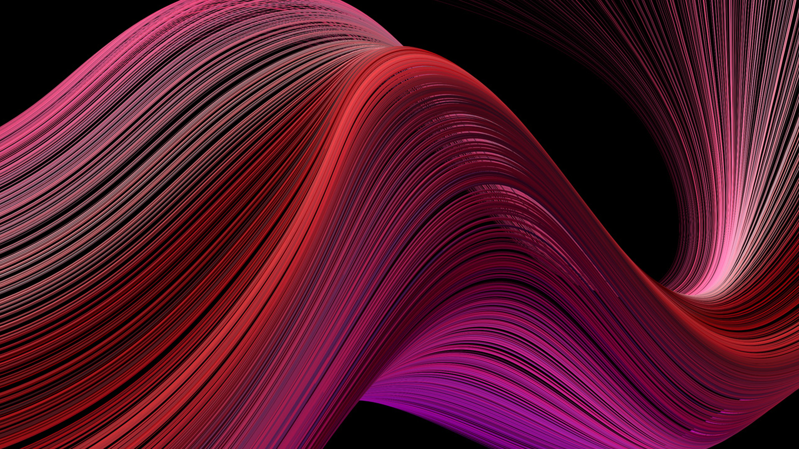 MacBook Air Wallpaper 4K, Retina, 2020, Waves, Red