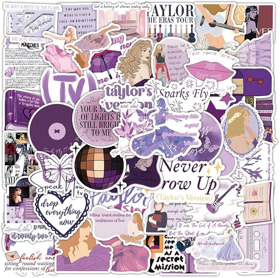 Music Stickers Decorations, Album Speak Now Stickers, 50PCS Singer Stickers Waterproof Vinyl Decal Stickers for Water Bottle, Laptop, Skateboard, Perfect Gifts for Kids, Teens, Girls, Adults and Fans, Amazon.sg: Electronics