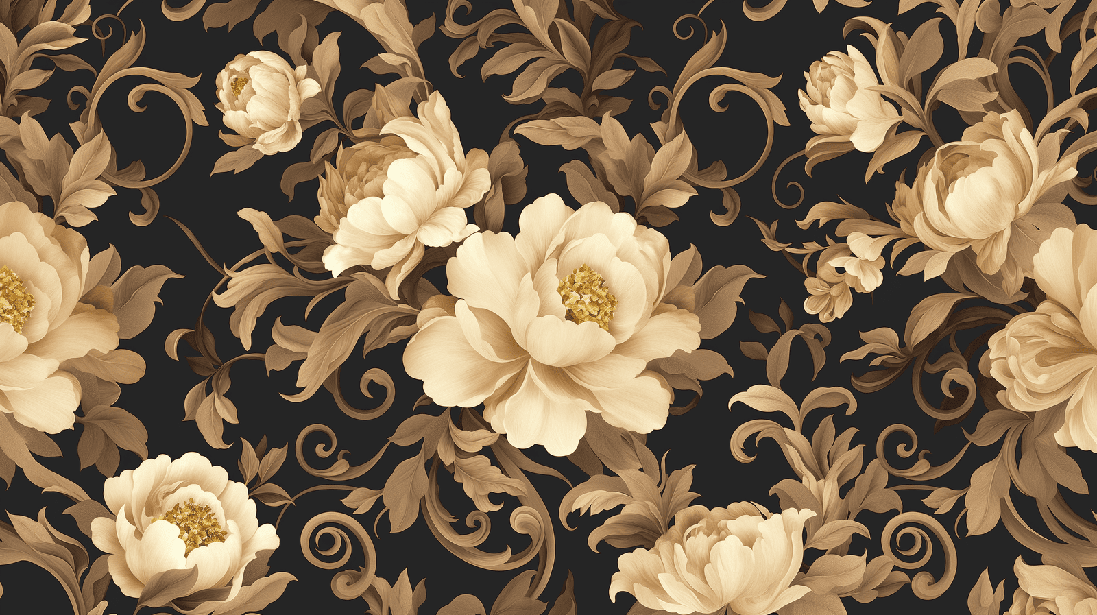 Black and Gold Mural Wallpaper