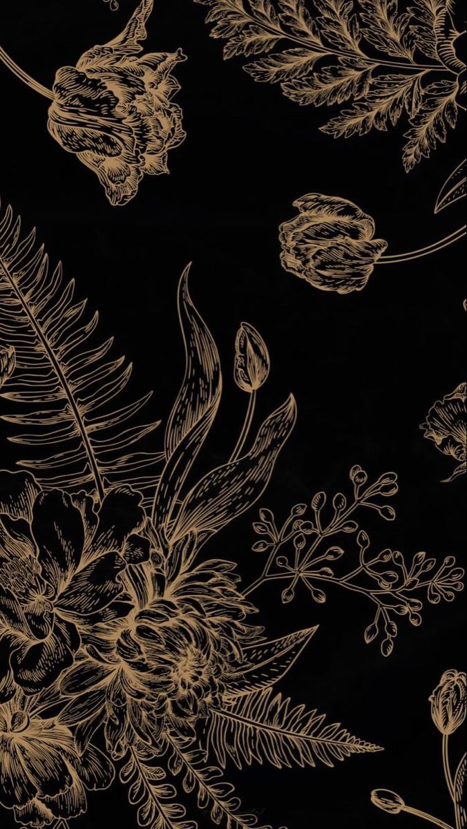 Black and Gold Floral Wallpaper for Your Phone
