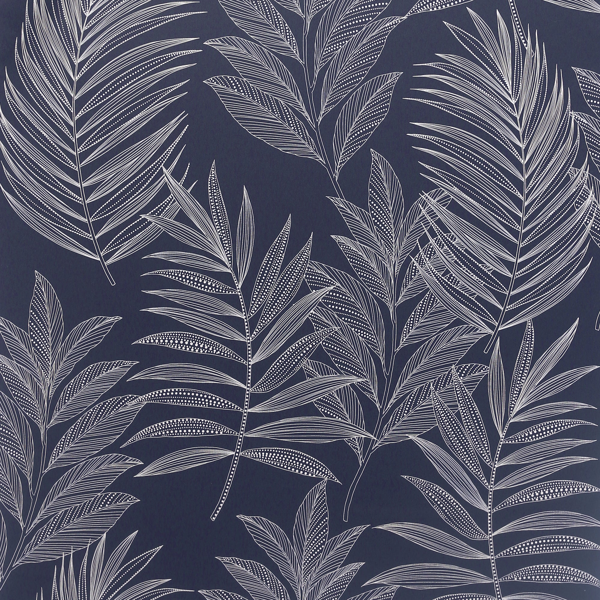 Arthouse Linear Leaves Navy Blue Paste the Paper Wallpaper