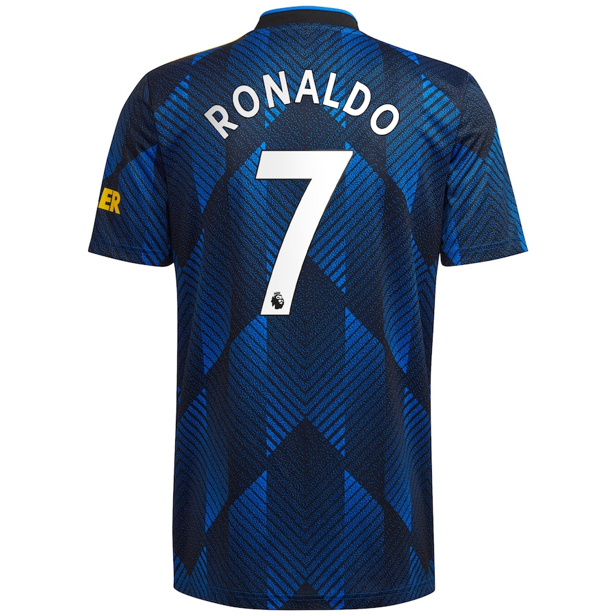 Men's Adidas Cristiano Ronaldo Blue Manchester United 2021 22 Third Replica Jersey