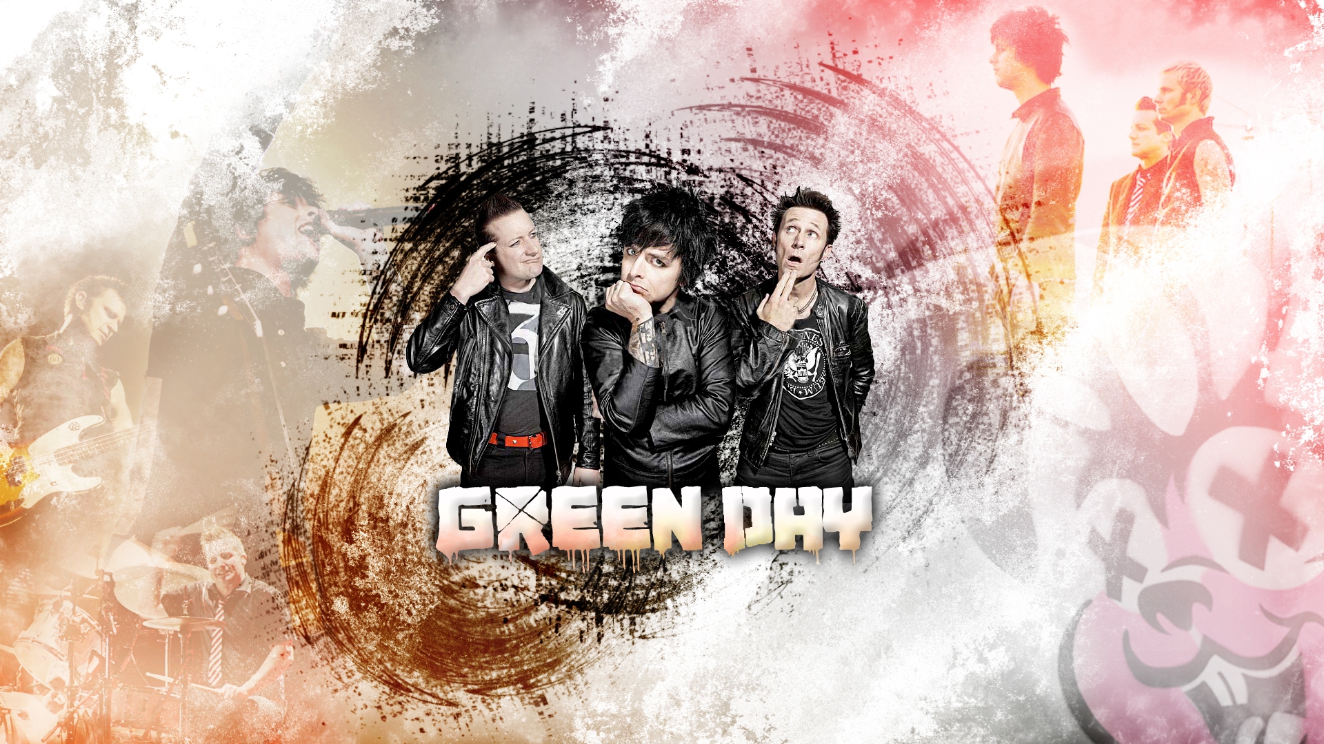 Green Day Band HD Wallpaper Featuring Billie Joe & Tré Cool Energy