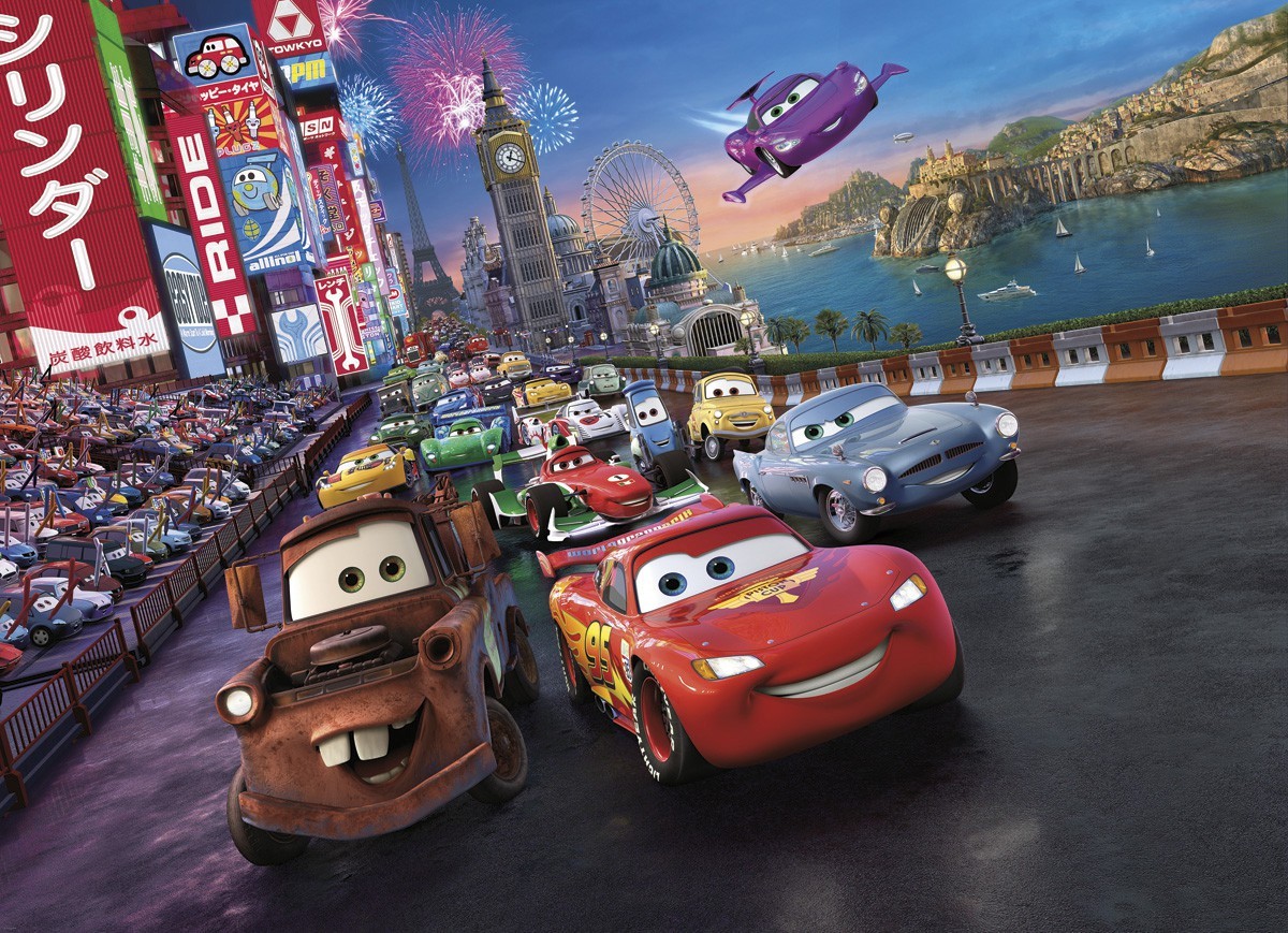 Cars Race Photo Wallpaper Wall Mural for Kids Disney Pixar Cars2 254x184cm online