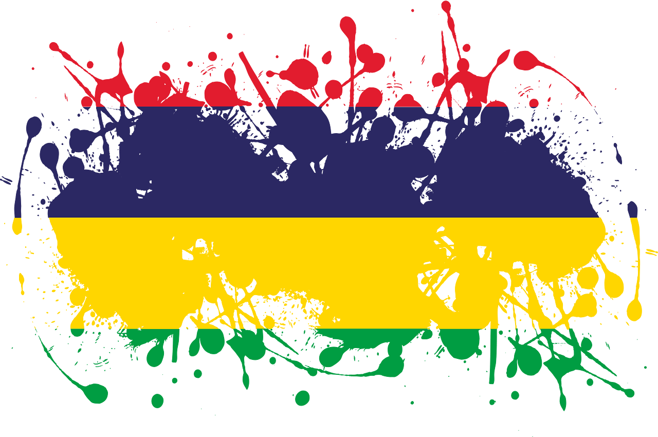 Mauritius flag painted vector clipart image on creazilla.com