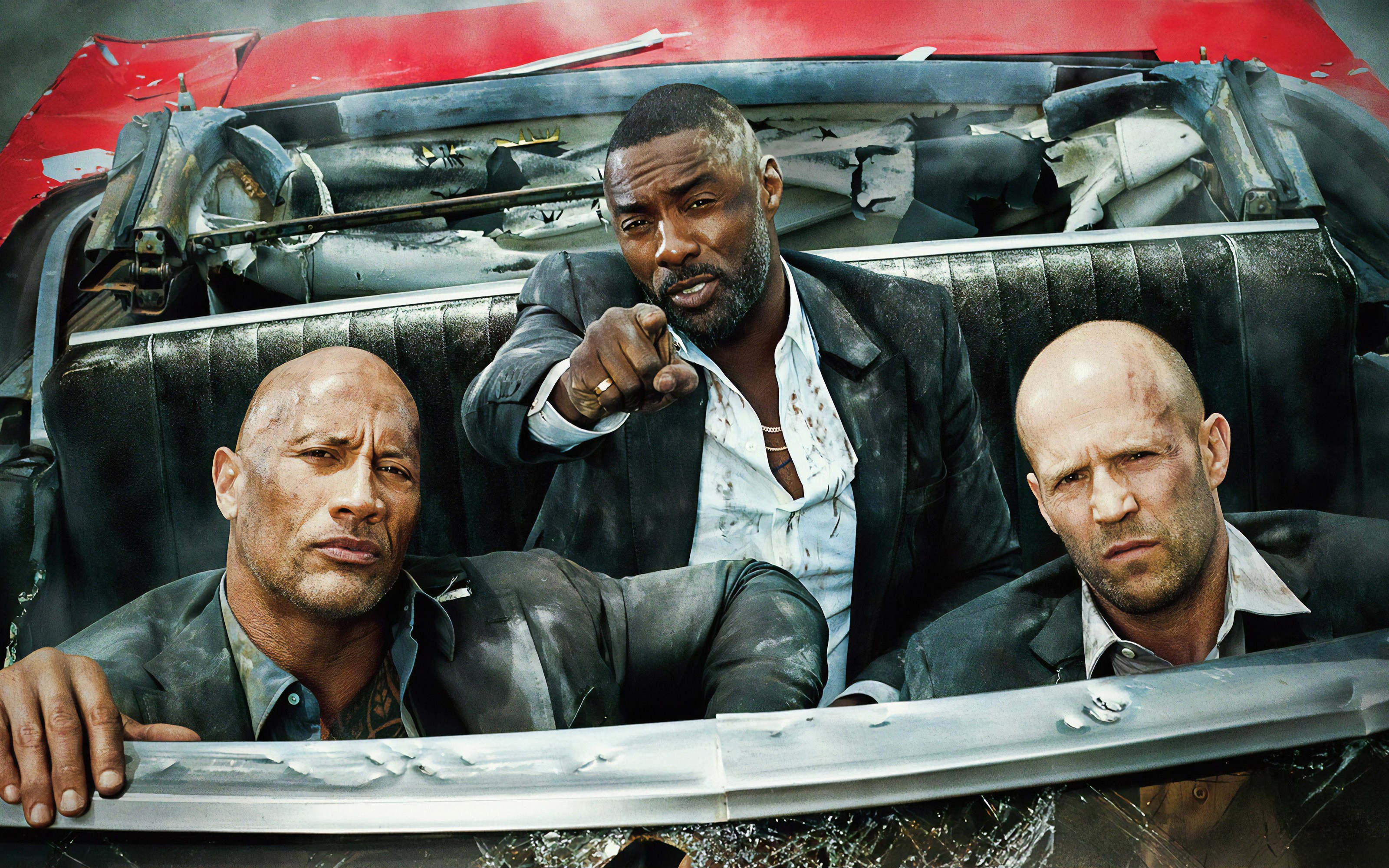Download Deckard Shaw Luke Hobbs Brixton Lore Idris Elba Jason Statham Dwayne Johnson Movie Fast & Furious Presents: Hobbs & Shaw HD Wallpaper