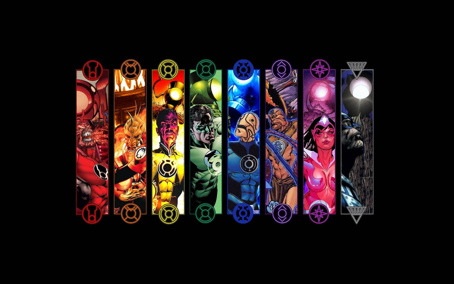 Download The 8 Corps of the Green Lantern Corps Unite! Wallpaper