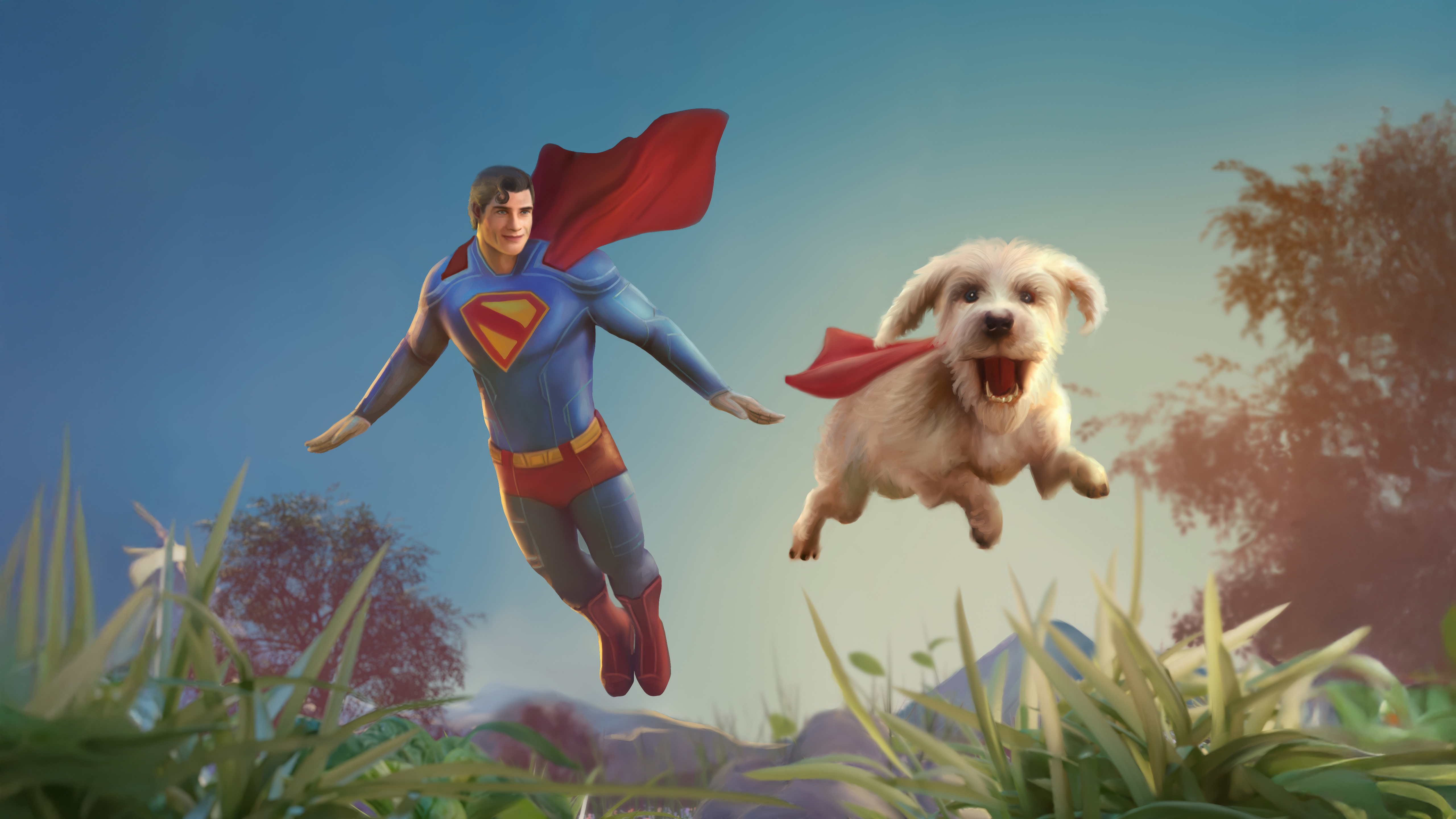 Superman With Krypto Flying High Laptop Full HD 1080P , HD 4k Wallpaper, Image, Background, Photos and Picture