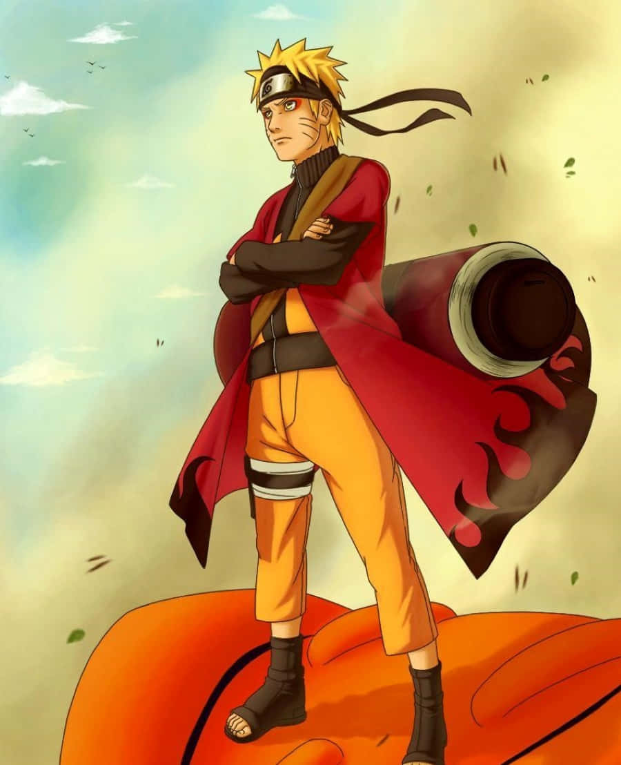 Download Naruto Uzumaki wielding his immense power in Sage Mode Wallpaper