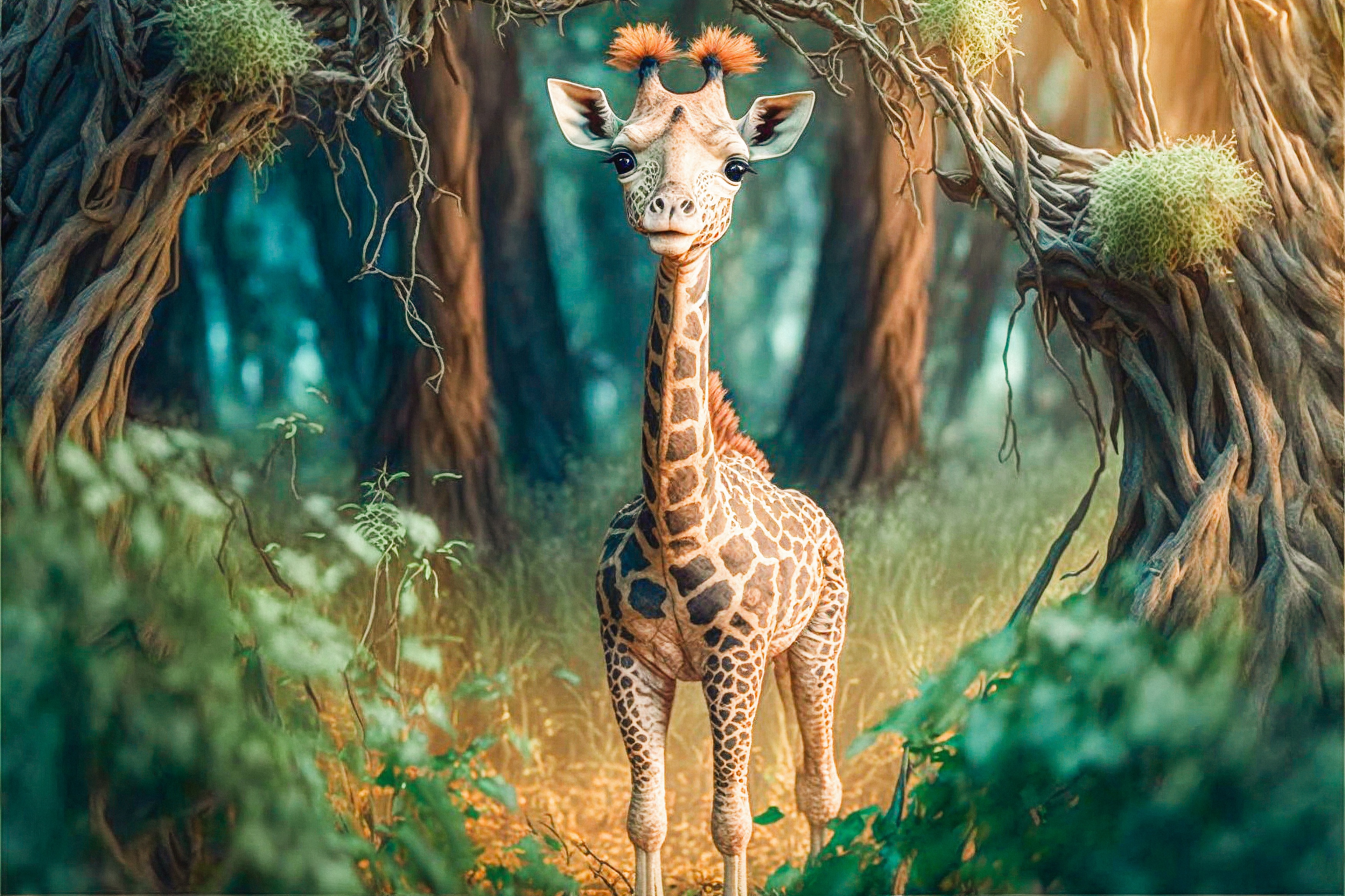 Download AI Art Fantasy Giraffe HD Wallpaper