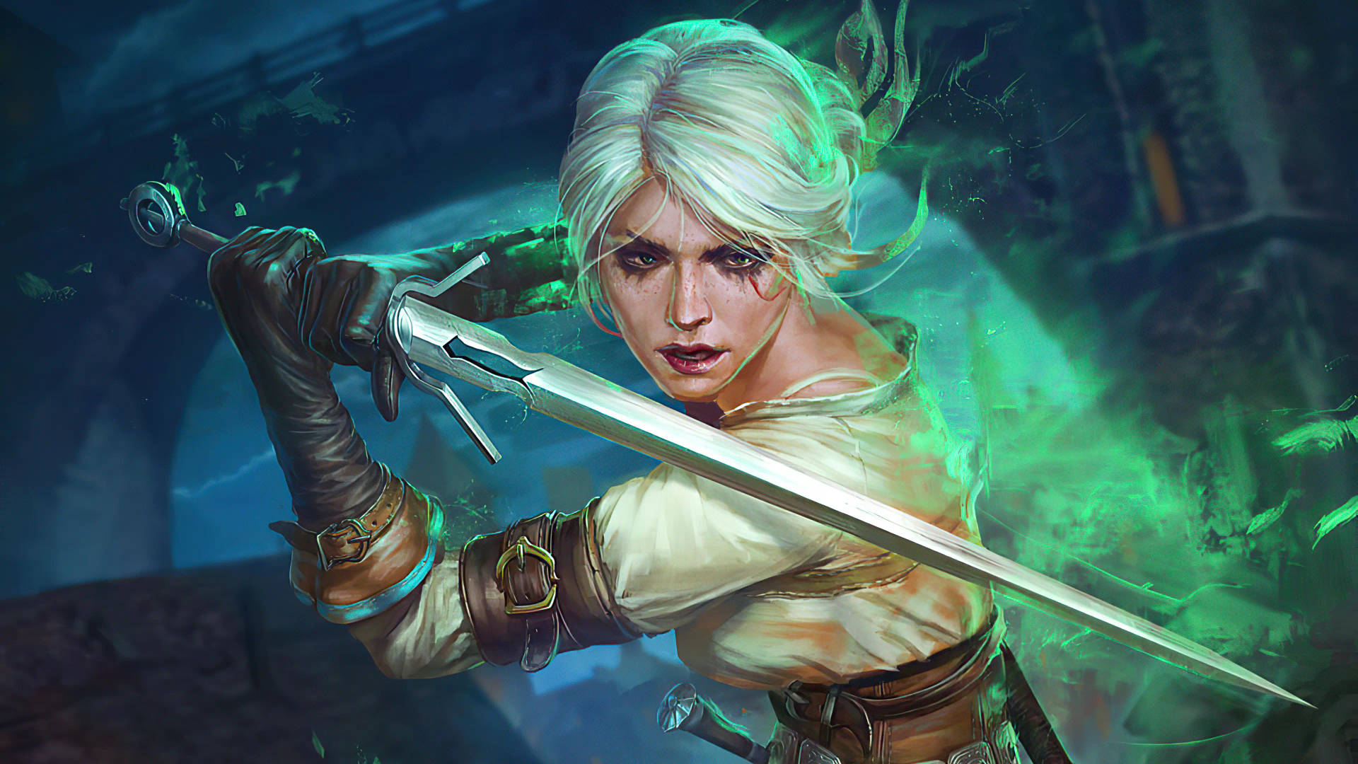 Download Witcher 3 4k Ciri Fighting Wallpaper