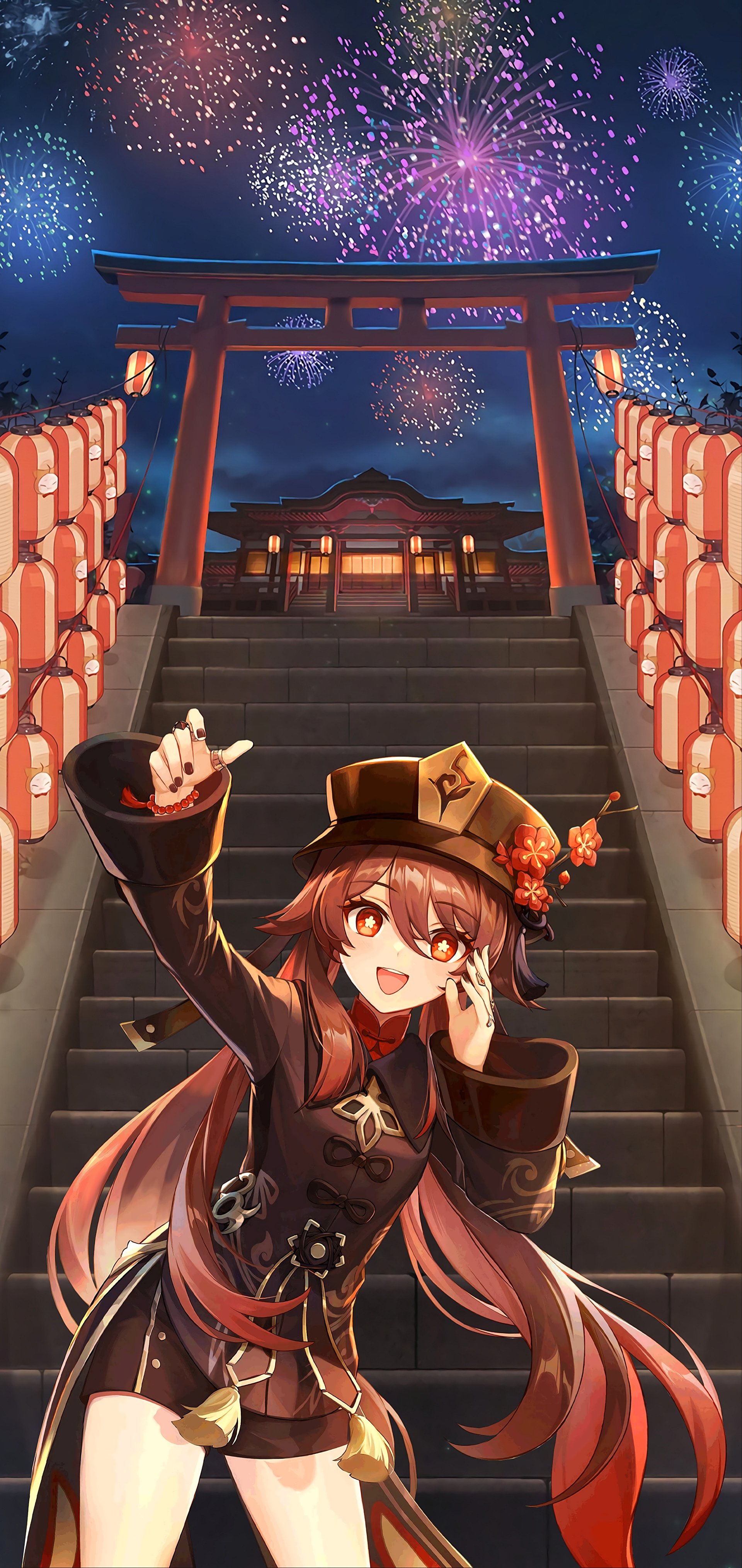 Peach Tao From Genshin Impact Phone Wallpaper. There are more background options in the link #GenshinImpact #HuTao