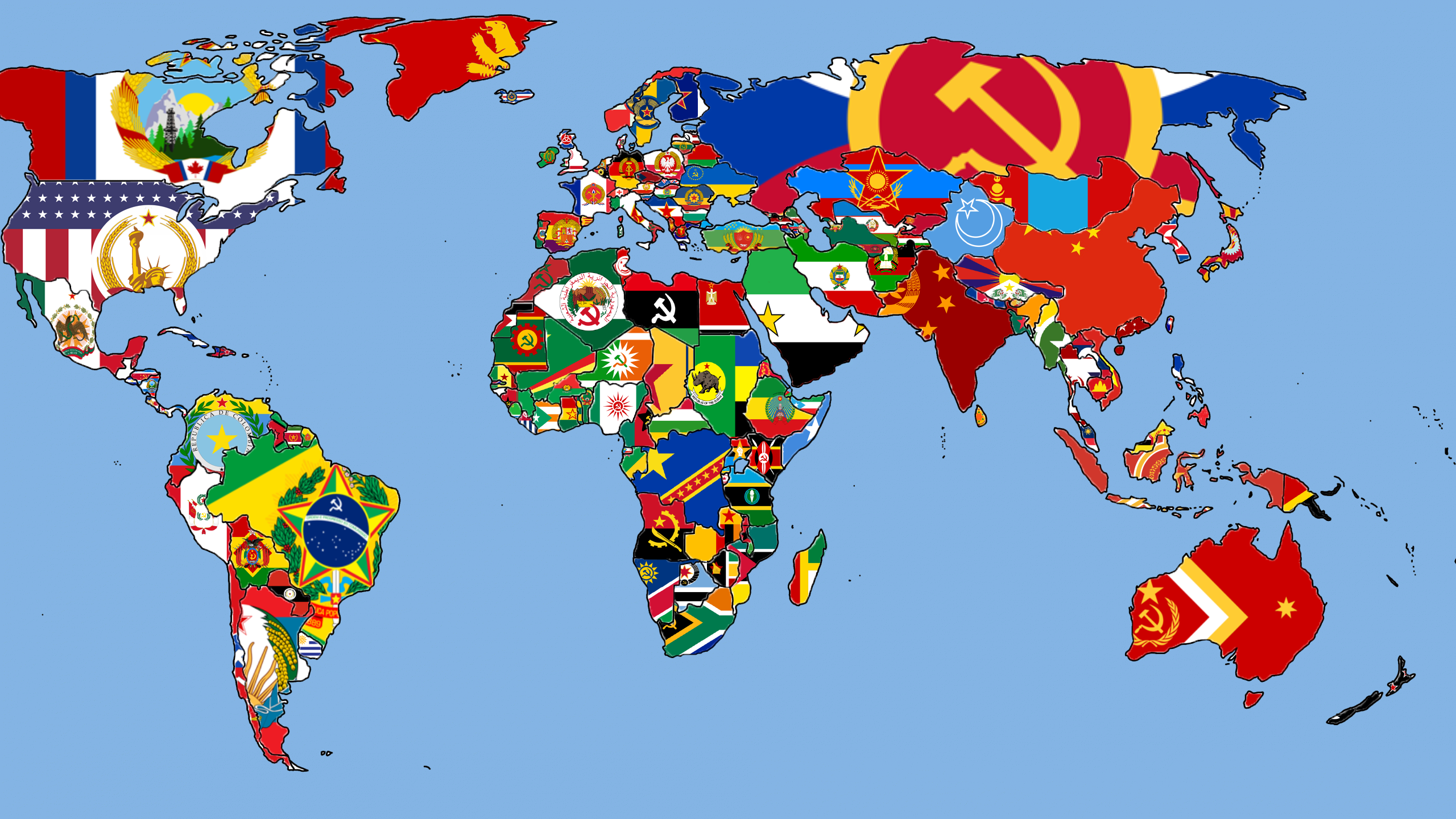 Free photo: World Flag Map, Countries, Flags