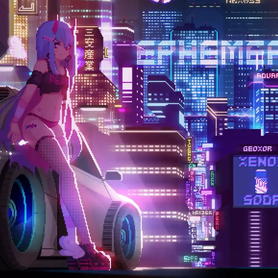 Live wallpaper Pixel Art In The City download on VSThemes.org