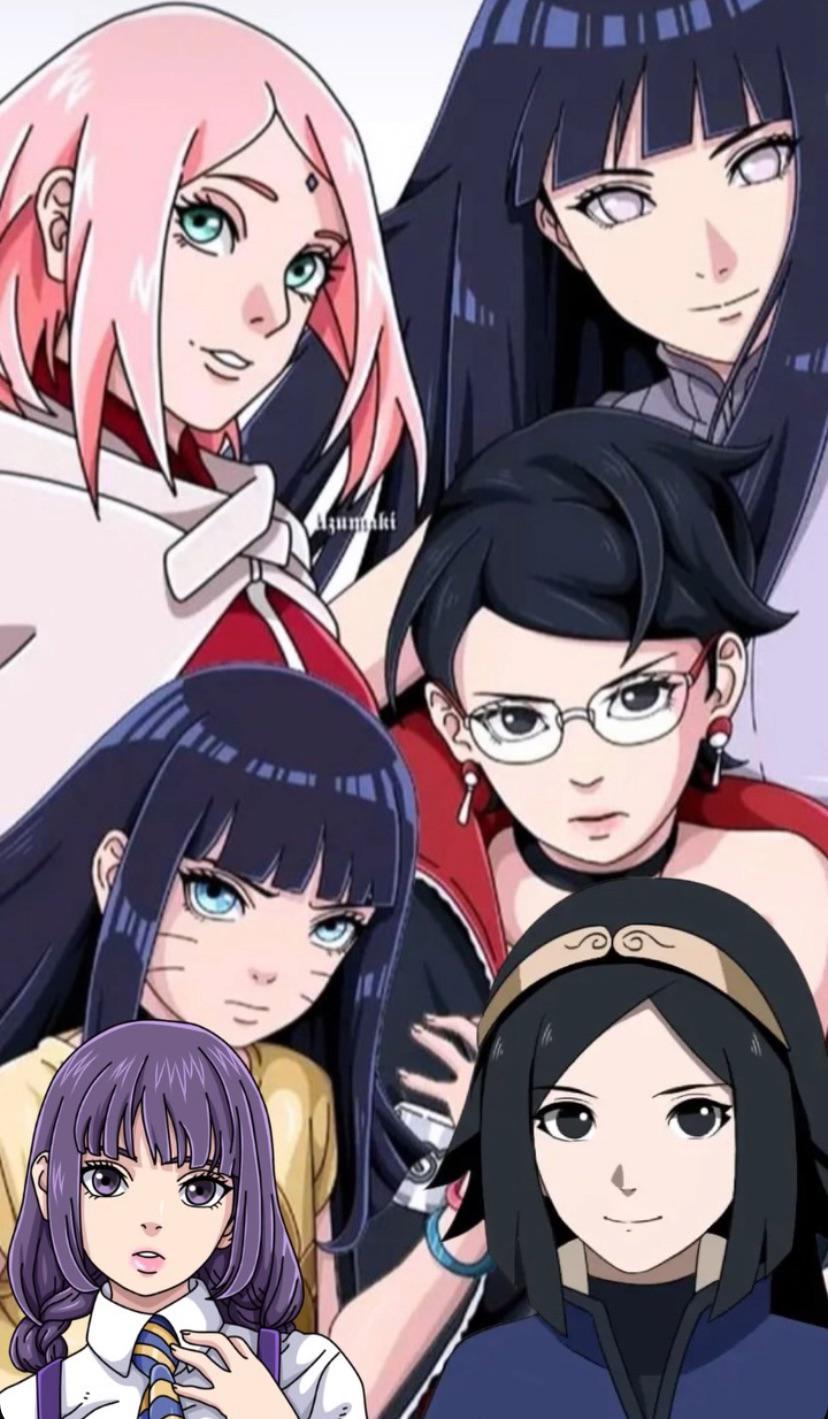 Boruto Female Characters Wallpaper design