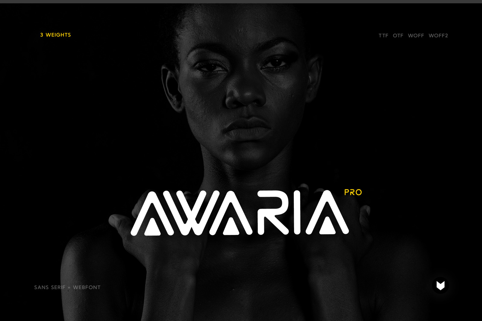 Awaria Display Typeface on Yellow Image Creative Store