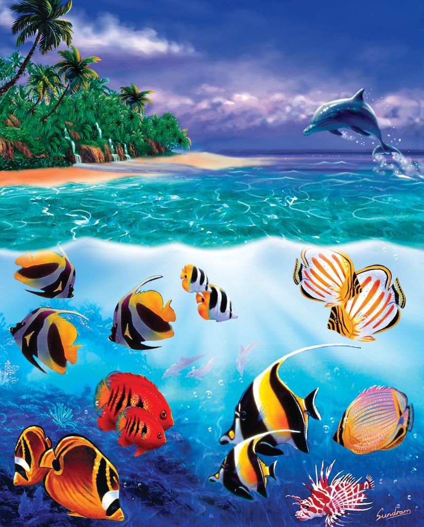 Tropical Fish Island 2 Wallpaper Mural Your Way