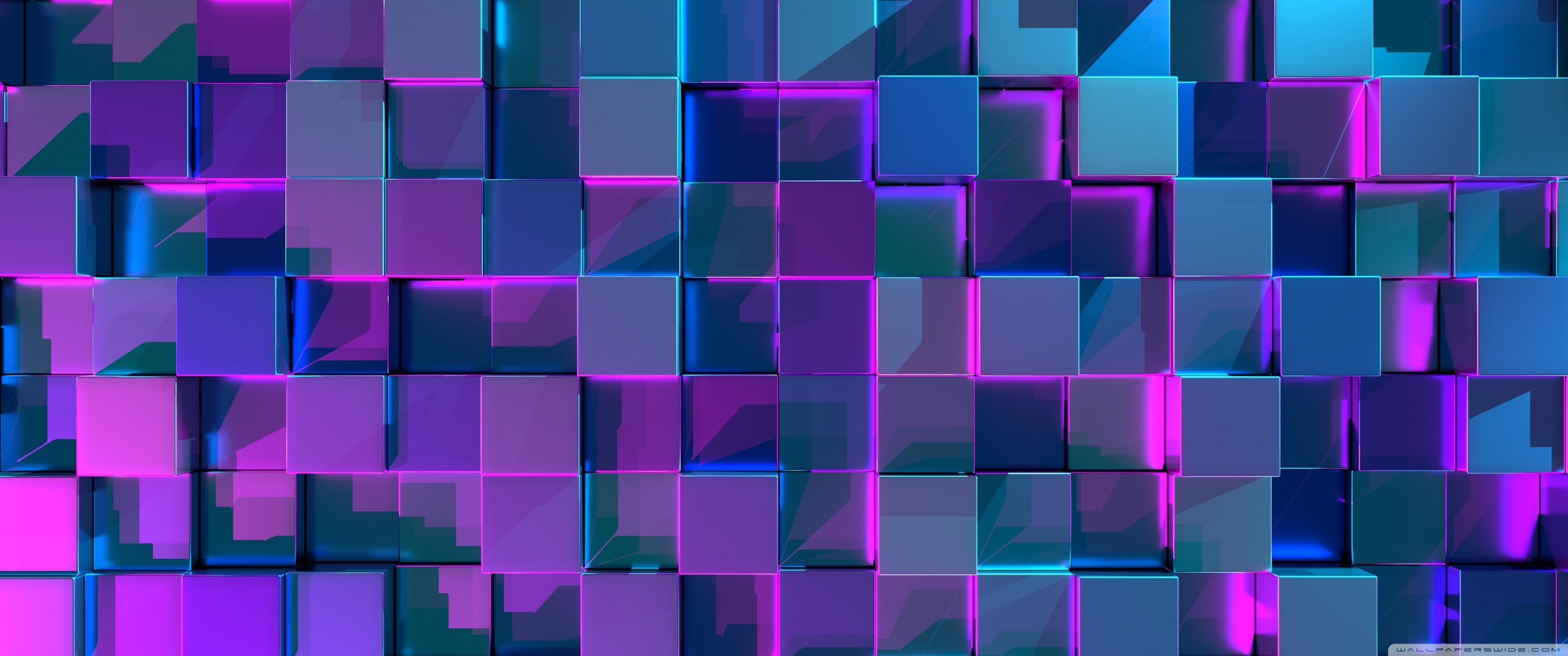 Blue Cubes, Purple Light Background 4K UHD Wallpaper for UltraHD Desktop and TV, Widescreen and UltraWide Display, Dual and Triple Monitor, Smartphone and Tablet Devices