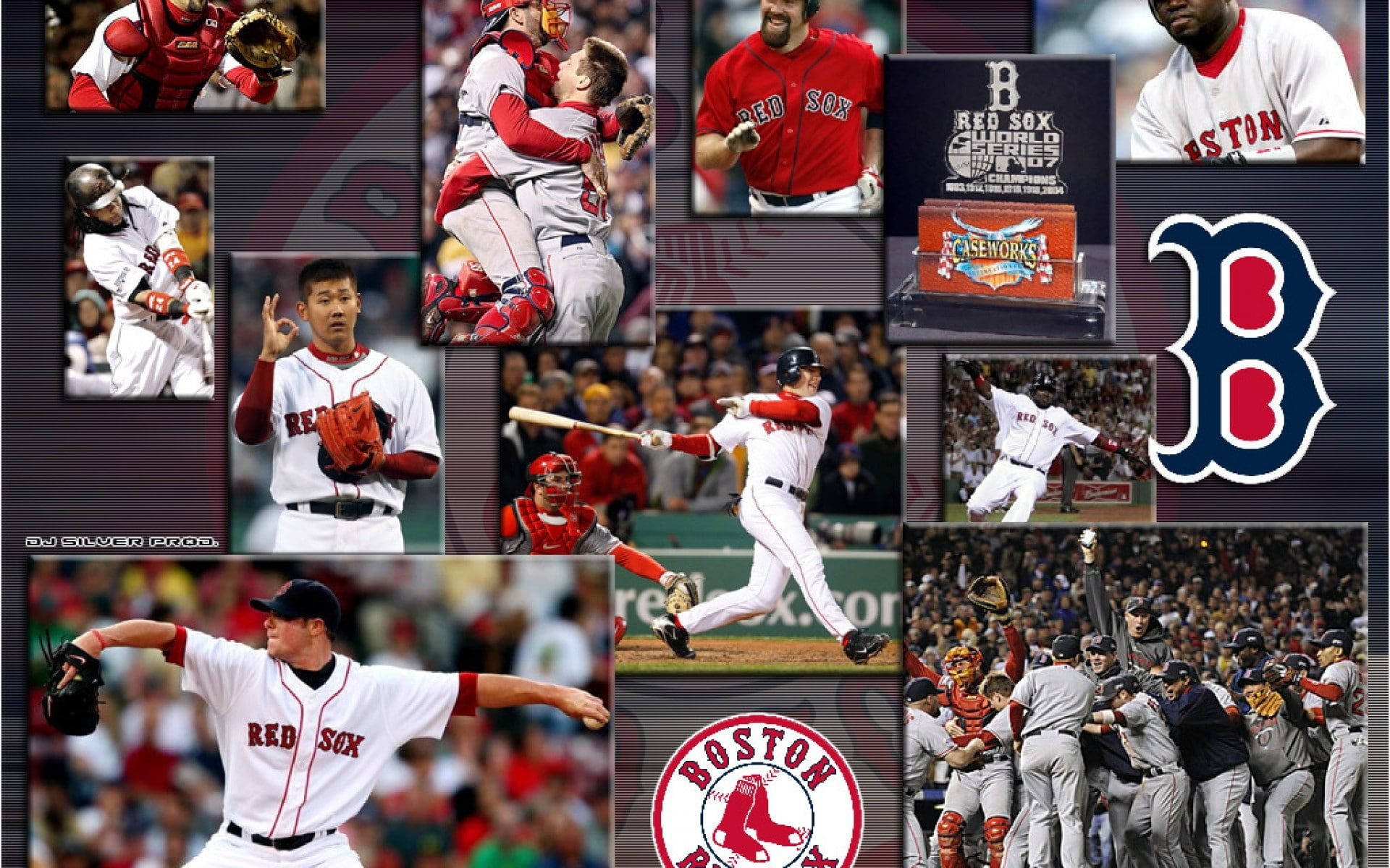Download Boston Red Sox Players Collage Wallpaper