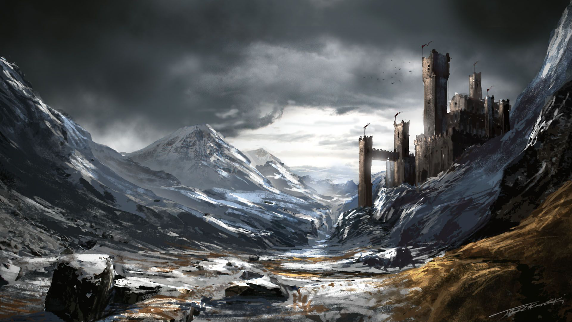 Bolton House in the mountains Game of Thrones Desktop wallpaper 1920x1080