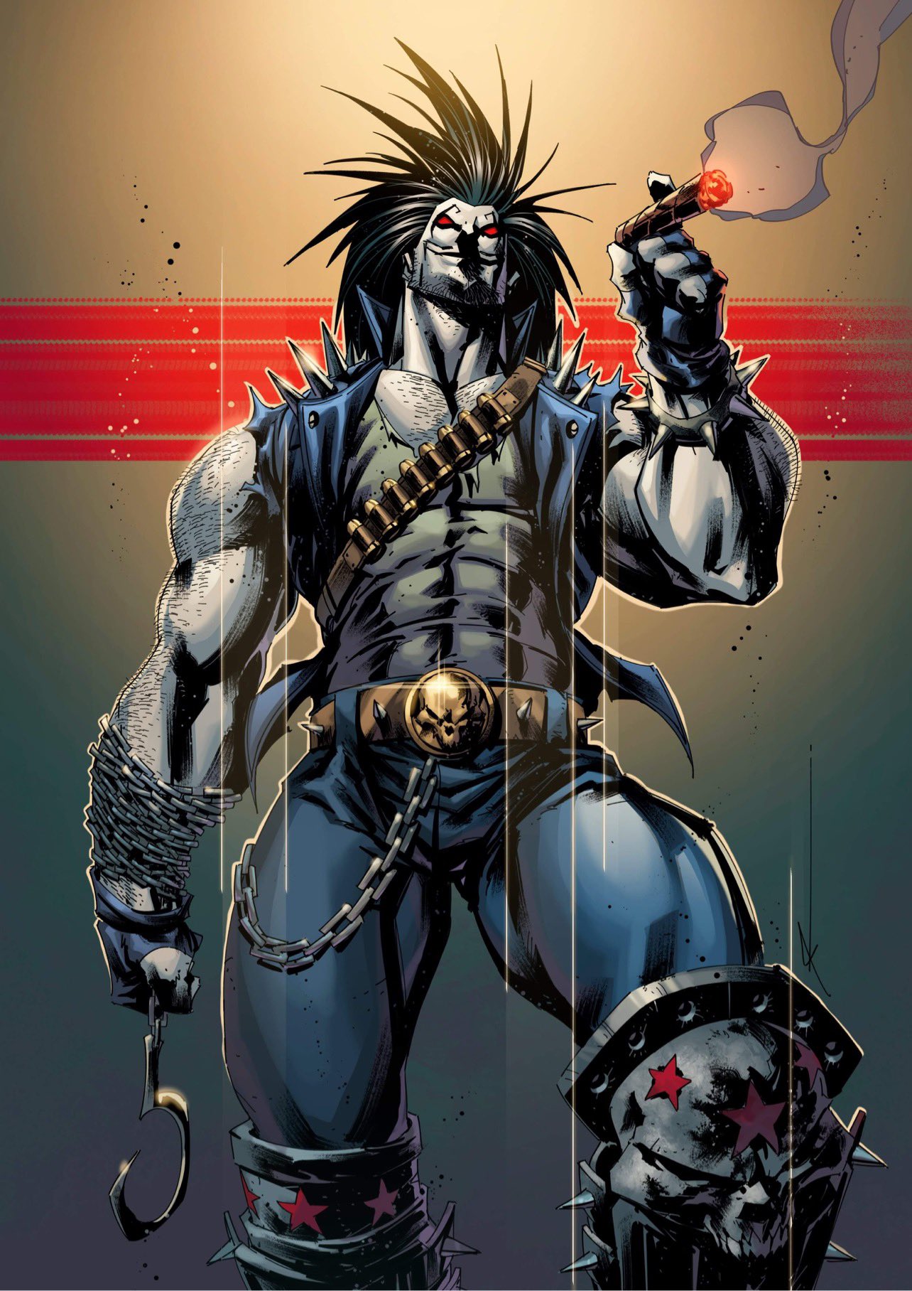 Jesse Heagy Lobo piece. Killer lines and colors by me. #dccomics #lobo #comic #art #heagycolors