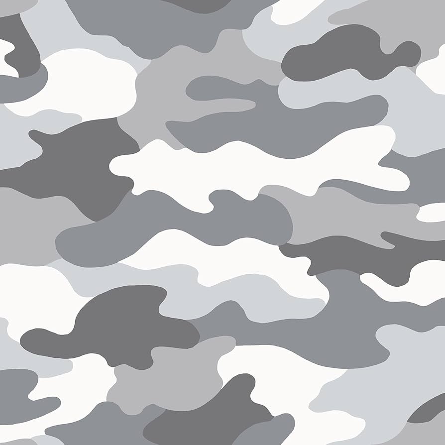 Grey Camouflage Army Modern Stylish Wallpaper Boy's Bedroom Teenage Room