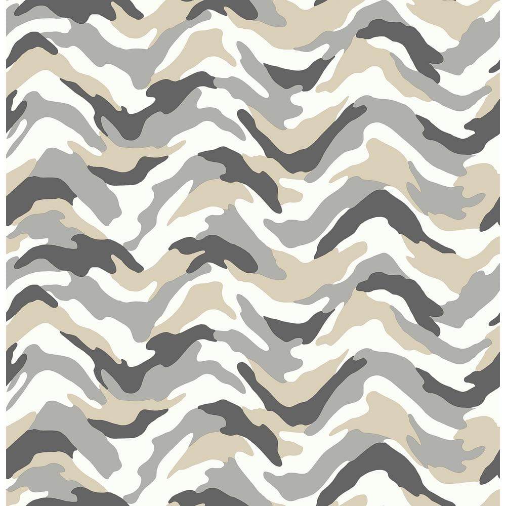 Brewster HN002610 Stealth Grey Camo Wave Wallpaper