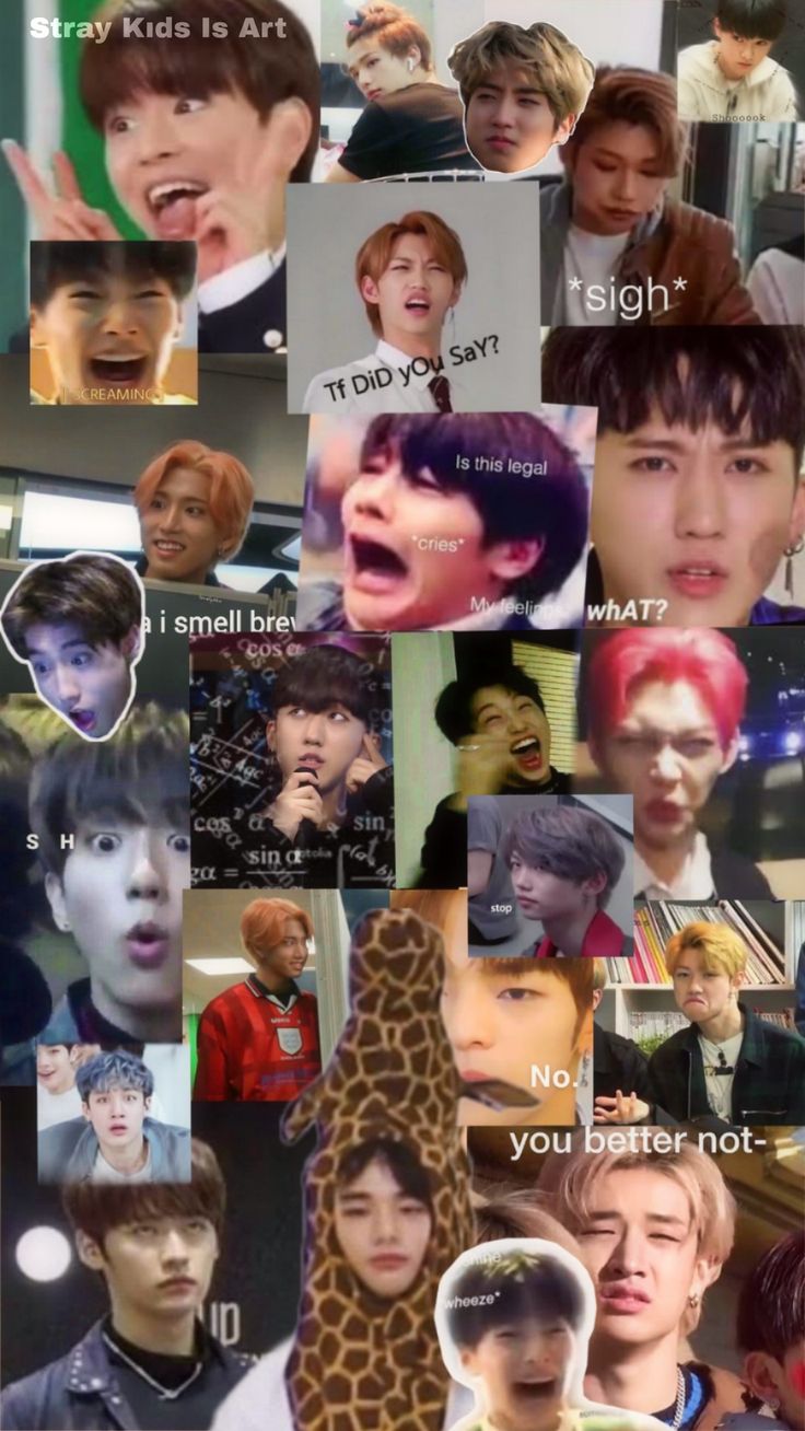 Stray kids wallpaper meme face