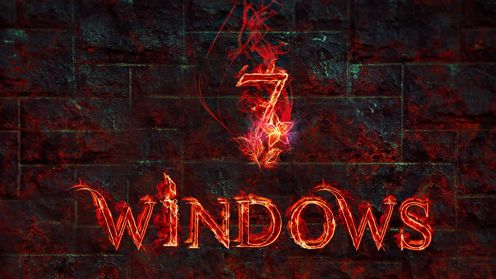 Fiery Windows 7 HD Tech Wallpaper