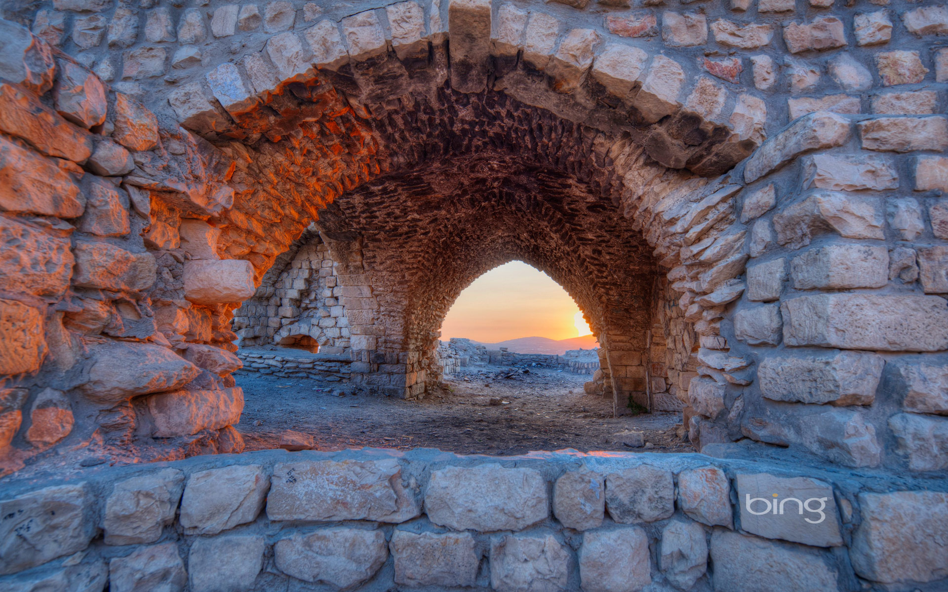Ancient Israeli Ruins at Sunrise
