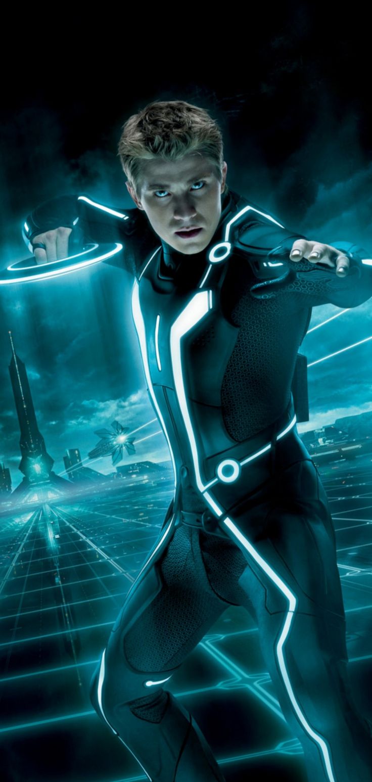 Sam Flynn in TRON: Legacy Phone Wallpaper