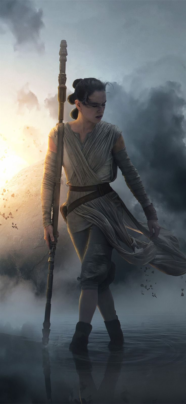 rey star wars the rise of skywalker 4k iPhone X Wallpaper
