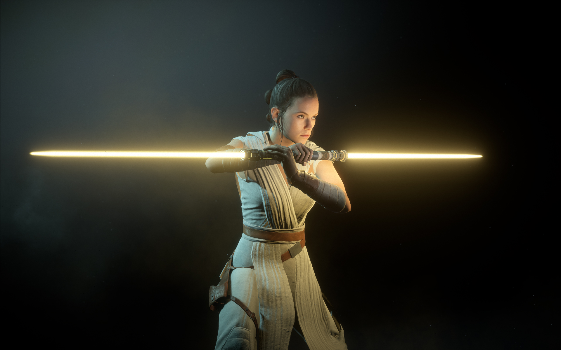 Download Daisy Ridley Jedi Lightsaber Rey (Star Wars) Video Game Star Wars Battlefront II HD Wallpaper