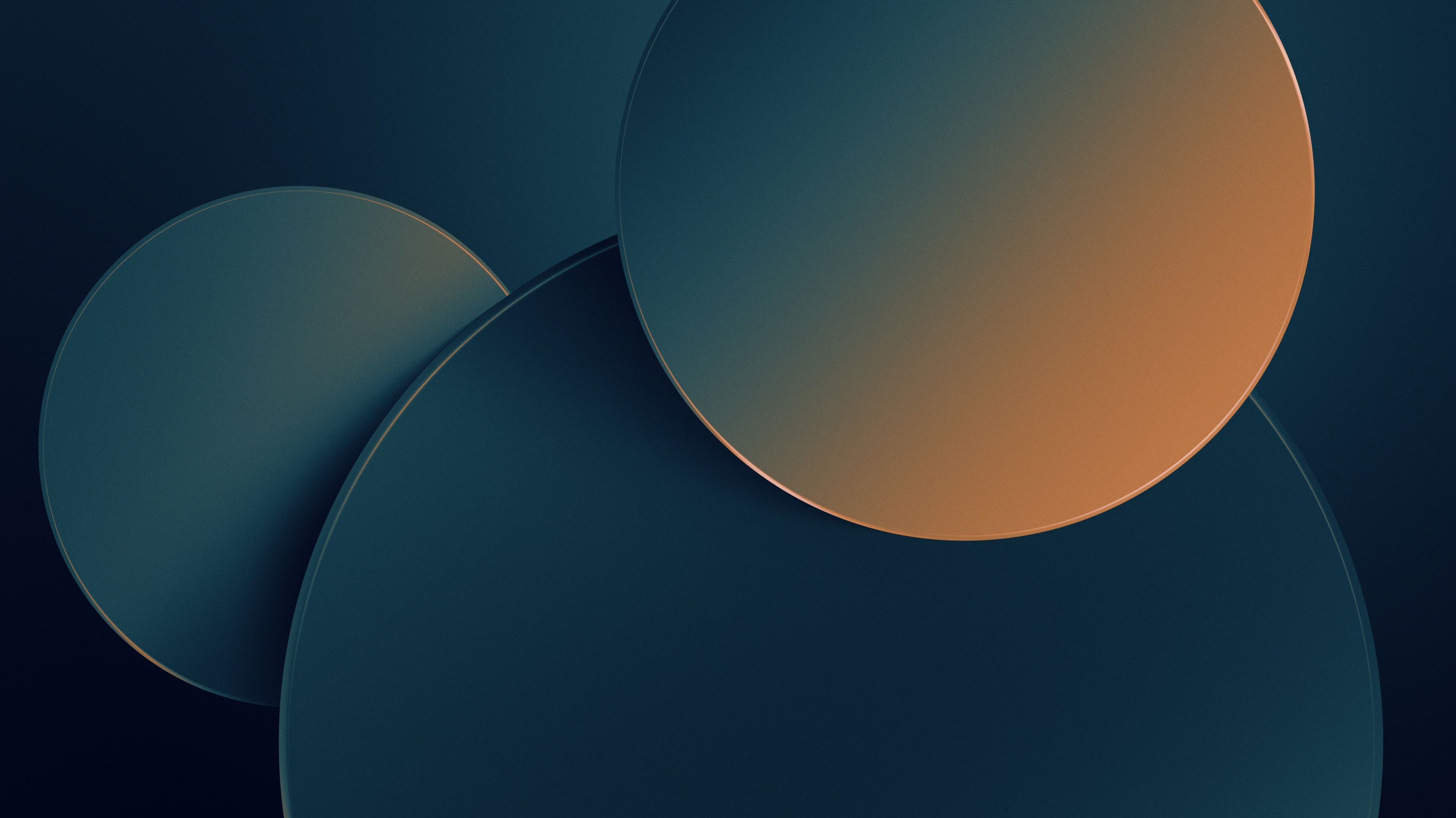 Dark blue Wallpaper 4K, Circles, Gradient background, 5K