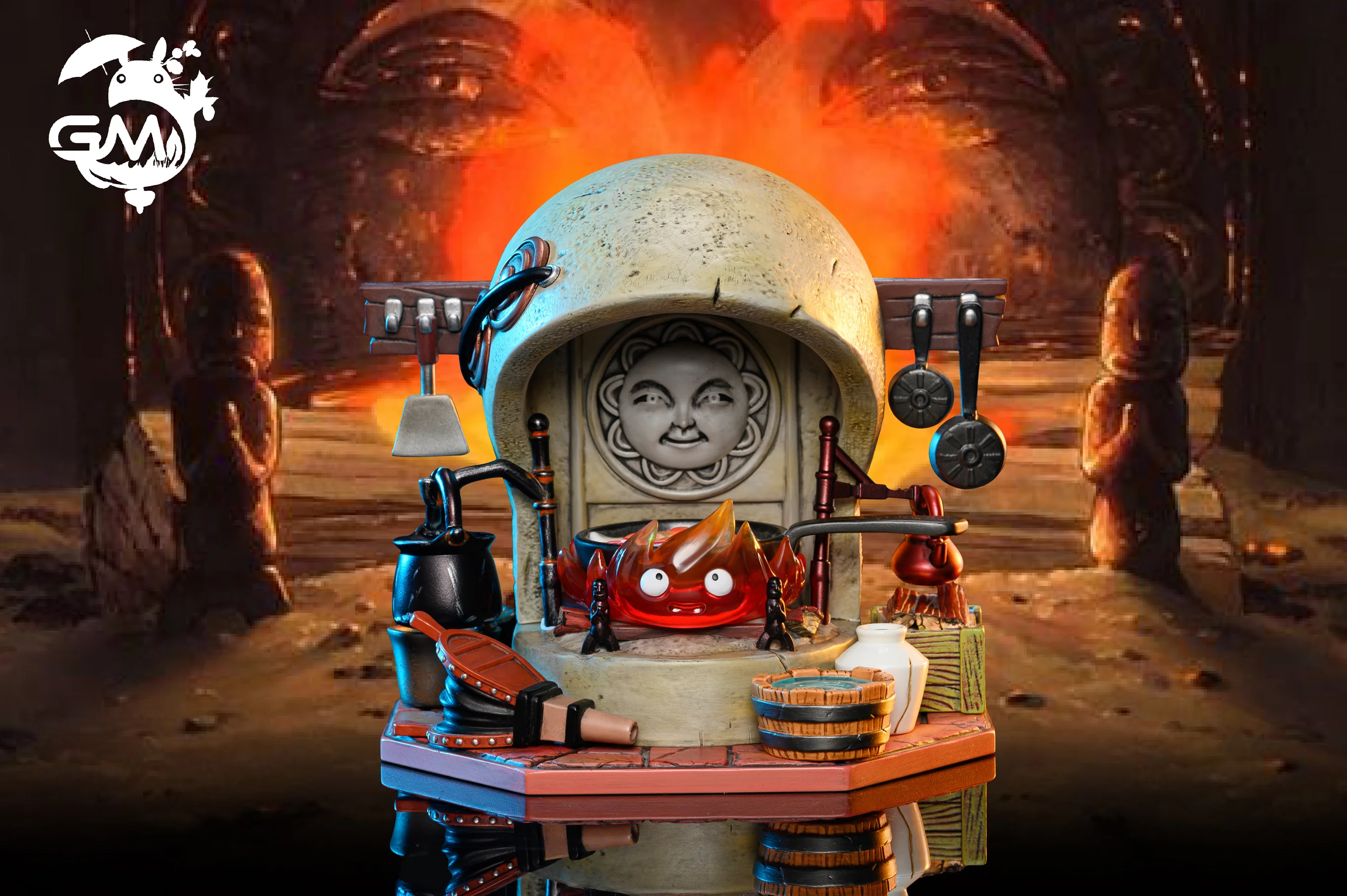 Calcifer with LED's Moving Castle Resin Statue