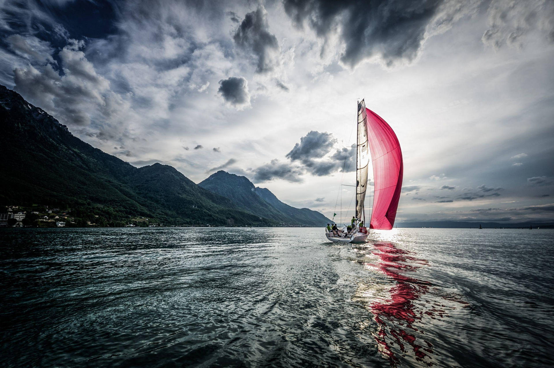 Download Sailing With Pink Sails Wallpaper