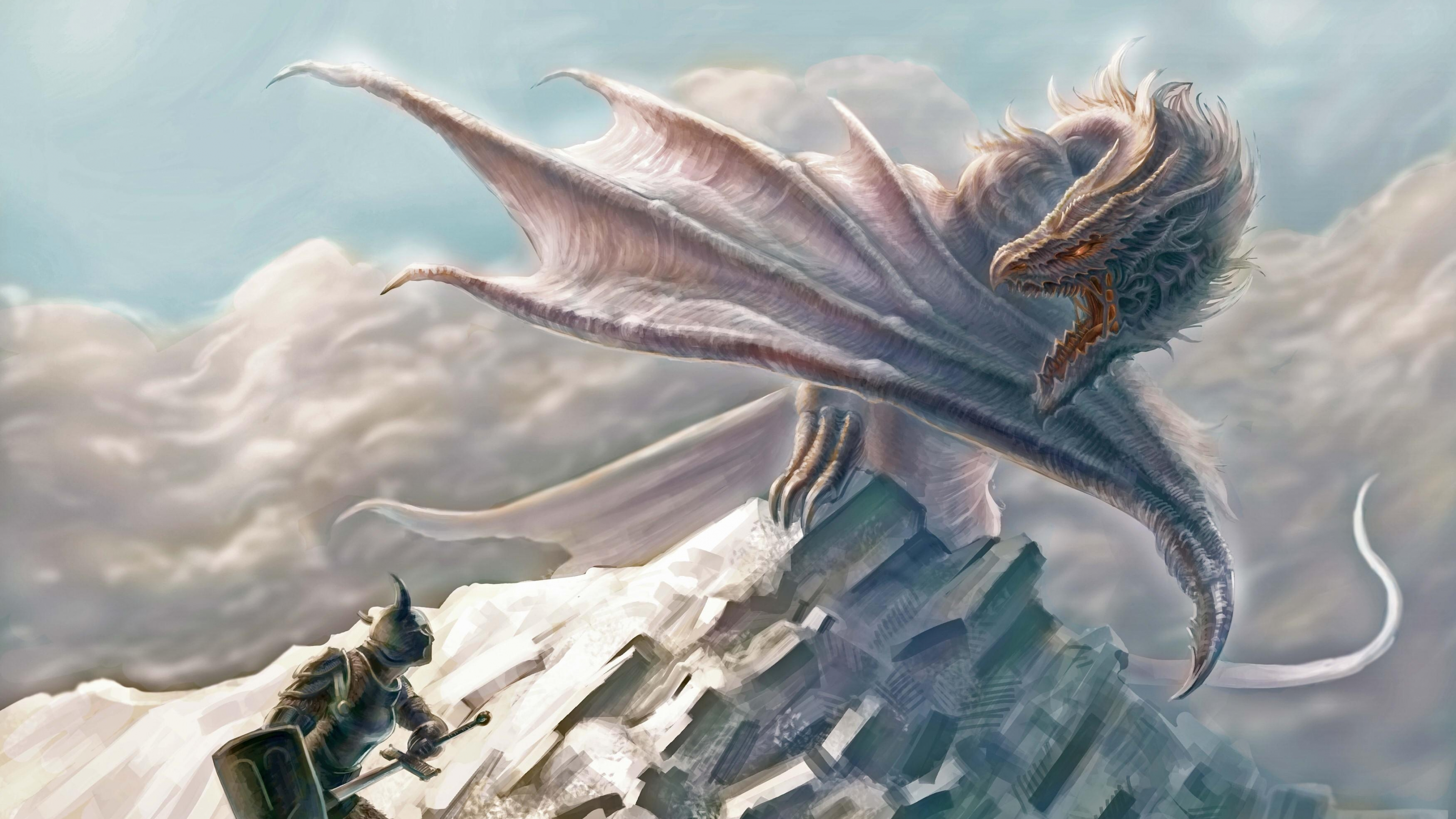 Wallpaper Brown Dragon on White Concrete Wall, Background Free Image