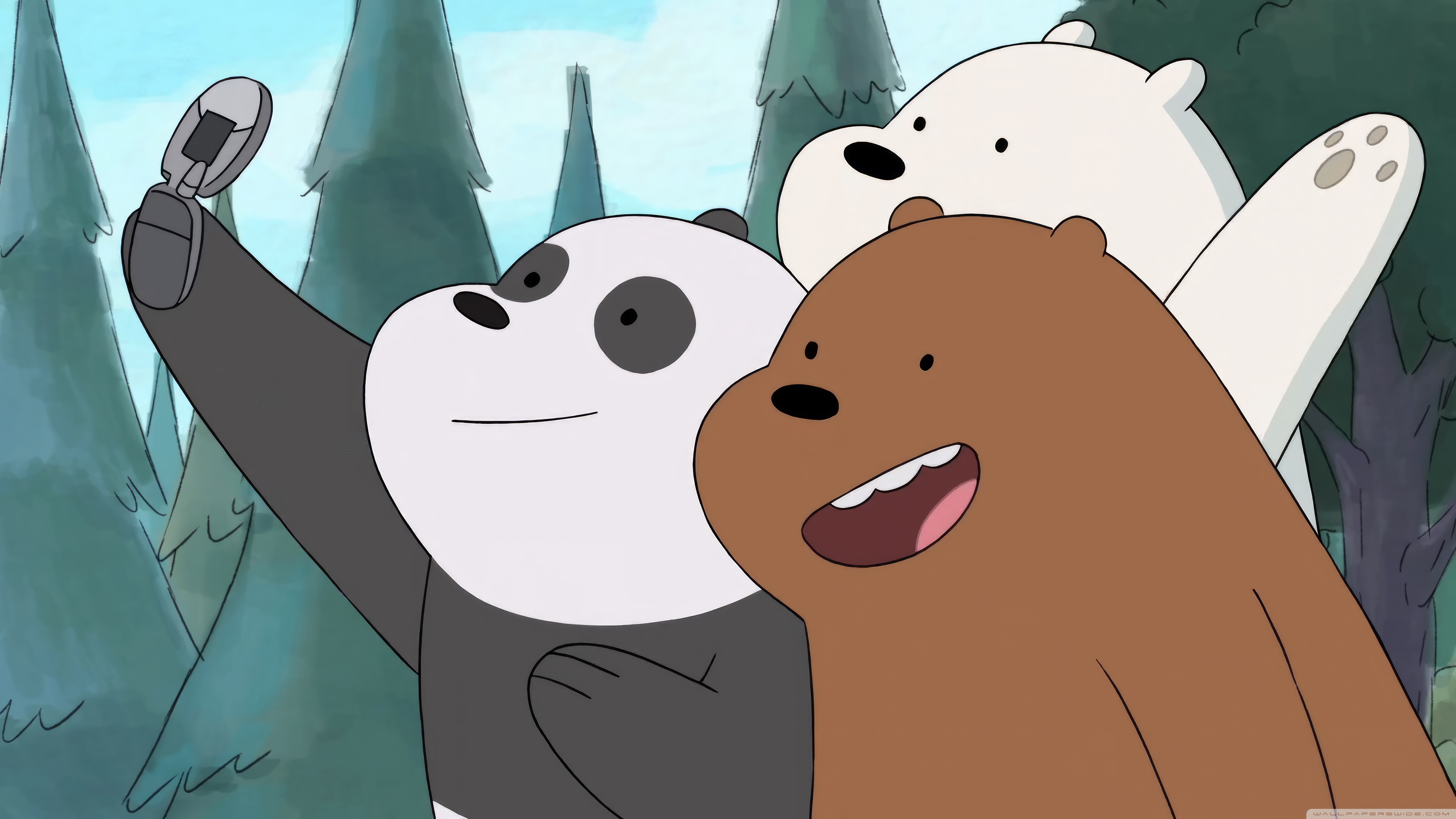 We Bare Bears Selfie 4K UHD Wallpaper for UltraHD Desktop and TV, Widescreen and UltraWide Display