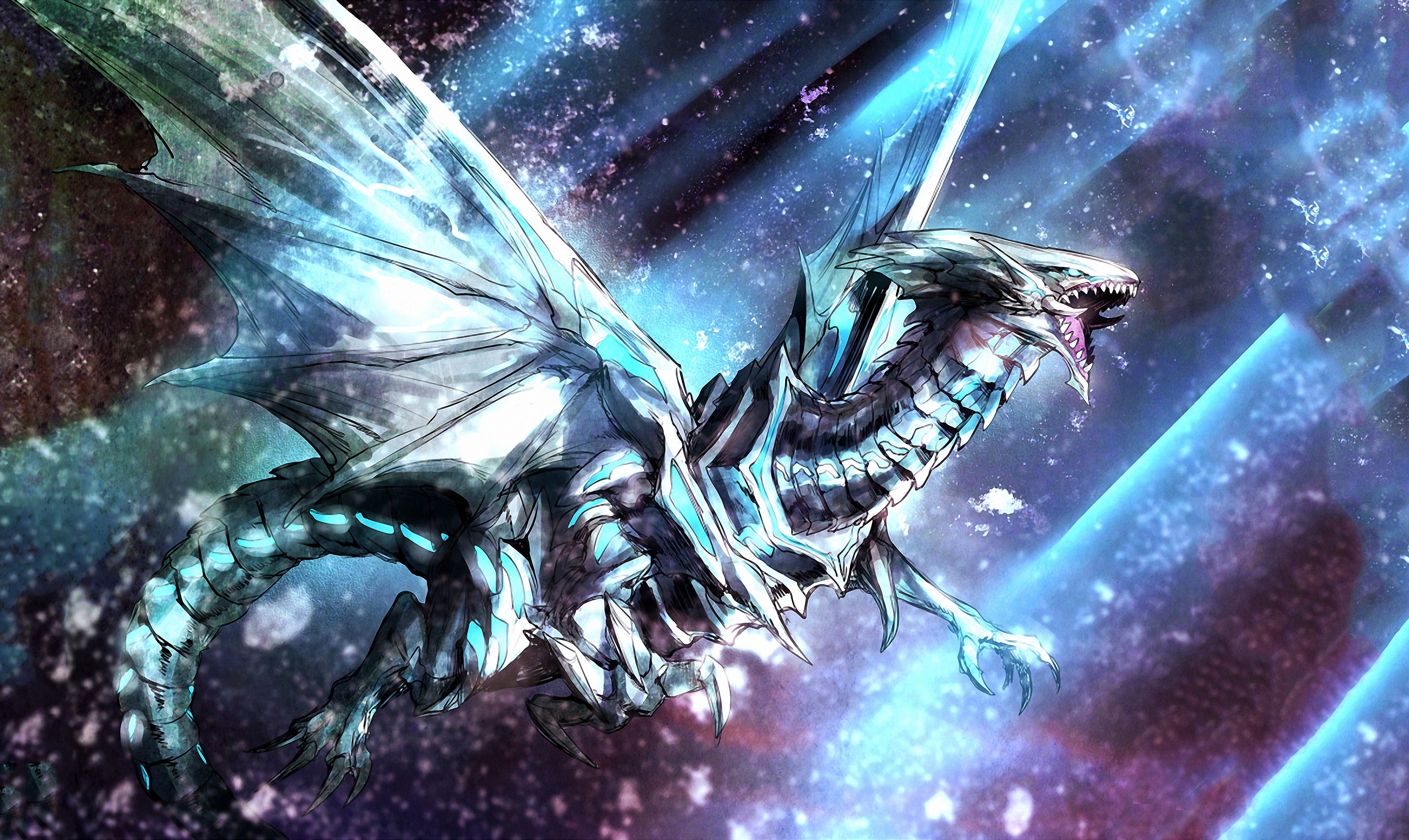 Blue Eyes White Dragon Space 24 x 14 Inch Playmat